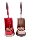 Toilet Brush Holder Set For Bathroom 15 Inches Durable  Red brown