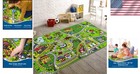 Children s 60   x32    Train Track Rug - Washable  Colorful  Safe Play Mat