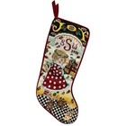 Mary Engelbreit Needlepoint Christmas Stocking 21    - Girl Presents 1998 Velvet