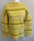Vtg 60s Hans Heitsch Fair Isle Iceland Wool Ski Sweater Nordic Yellow  Womens L