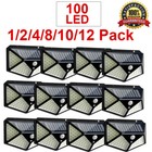 1-12pcs Outdoor Solar Wall Light Led Motion Sensor Bright Flood Street Lamp