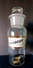Vtg  Apothecary Pharmacy Label Under Glass  Bottle  Lug     P   Cubeba 10   Nice