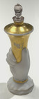 Baccarat France 1940 Elizabeth Arden Milk White Glass   Gold Hand Perfume Bottle