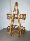 Vintage 2-tiered Mid Century Bamboo Bar Cart