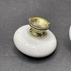 C1950s Solid Porcelain Various Sizes Drawer Knob Cabinet Pull Lot Of 4