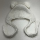 Teddy Hat White Mink Cashmere Petite Maison Kids M Medium 6mo-2yr Rabbit Fur Ear