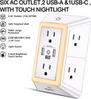 Multi Plug Outlet Surge Protector - Powrui 6 Outlet Extender With 3 Usb Ports   