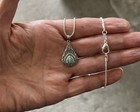 Sterling Silver  Filigree Genuine Turquoise Pendant  18   snake Chain Necklace     