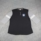 Columbus Clippers Shirt Mens 2xl Black Henley 1 2 Sleeve Milb Baseball Homage