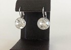 Small 10m Bella Earrings Made With Swarovski Crystal Silver Plated Bezel Lever