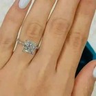 2 50ct Cushion-cut Certified Lab Grown Diamond Engagement Ring 14k White Gold