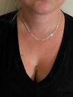 Real 925 Sterling Silver Mens Boys 4 5mm Figaro Solid Chain Necklace 925 Italy