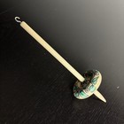 Handmade Wooden Drop Spindle Wood Hand Painted Signed Avie May 