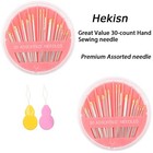30pcs Premium Hand Sewing Needles  6 Sizes 30-count Assorted Sewing Needles     
