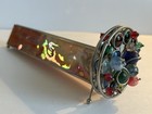 Handmade Kaleidoscope Stained   Slag Glass Double Wheel Beautiful Colors 9    Long