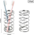 2 Pack Stainless Steel Toothbrush Holder Metal Bathroom Organizer Large