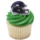 Nfl Seattle Seahawks    Helmet Cupcake Rings     12 Count