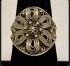 Antique 800 Silver Filigree Ring Sz 8 Beautiful Craftsmanship