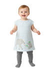 Baby Boden Applique Dress - Short Sleeve Jersey Breton Elephant blue Mix