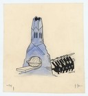 Illustration Piece Cartoon Politics Humor Drawing Ink Sign 1958