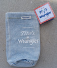 New Tito   s Vodka Wrangler Jeans Denim Drawstring Bottle Bag Promotional Item