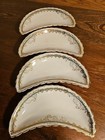 Antique Mercer Bone Dishes Set Of 4 Matching Green With Gold