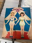 Vtg Pretty As A Picture Paper Dolls Original uncut 4 Pages Saalfield 1954