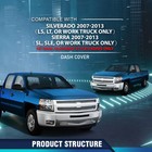 Tpe Dash Cover Dual Glovebox For Silverado Sierra 2007-2013 Black