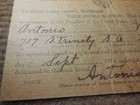 Antique Wwi Us Army Draft Registration Certificate San Antonio Texas Named