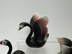 Vintage Ceramic Black Swan Figurines Mcm Mid Century 