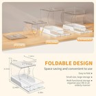 Pull Out 2 Tier Under Sink Organizer Clear Cabinet Organizer For Kitchen 2 Pack