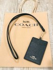 Nwt Coach Pvc Lanyard Holder Id Card Case Badges Crossgrain Leather Black 57311