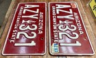 Rare Pair Early 1980 Base  1983 Arizona Classic Maroon License Plates  Azy 321