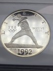 1992 S Olympics Baseball Proof Commemorative 90  Silver Dollar Pf69 Ultra Cameo