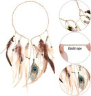 Obmwang Indian Feather Headband Native American Tribal Costumes Head Dress With