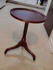 Vintage 21  X 15  China Turned Wood Round Twist Retro Still End Table