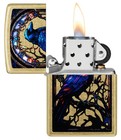 Zippo 46946  Stately Raven Design  Street Brass Finish Lighter  New