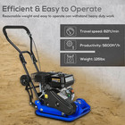 6 5hp Plate Compactor 196cc 2500lbs Force 5500 Vpm 21x14 5 In Gas Epa Engine Adj