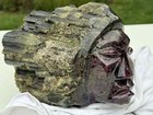 Lapidary Art Tourmaline Indian Head Dress Statue