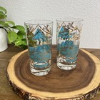 Worlds Only Corn Palace Advertisement Glass Cups  Mitchell  South Dakota Vintage