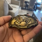 Raintree Vintage Gold Metal Belt Buckle Tiger Head Design 1980 3 5 X 2 5 Inch