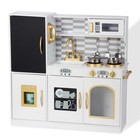 Wooden Kids Play Kitchen Set For Ages 3-8  Chef Pretend Play With Toy Food   Coo