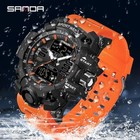 Men Military Sports Watch Waterproof Dual Display Digital Quartz Alarm Led Watch