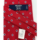 Brooks Brothers Necktie Mens Os Red Pure Silk Geometric Circle Usa Made