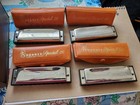 Vintage Harmonicas Hohner Made In Germany Lot Of 6 With Book And Case