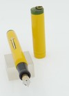 Vintage Mandarin Yellow Celluloid W green Ends   Gold Trim Fountain Pen - 1920 s