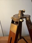 Vtg Wood   Brass Desktop Tripod Stand For Telescope Nautical Stand Only Read