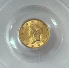 1854  1 Gold Coin Pcgs Ms62 Type 1 Cert  15249435