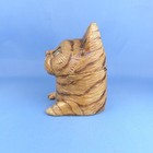 Cute Black Forest Cat Thimble Case   Antique Sterling Silver Thimble