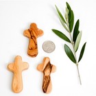 50 Olive Wood Small Pocket - Holding Crosses